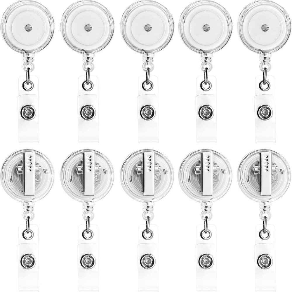 30 Pack Badge Reels Retractable with Swivel Alligator Clip Retractable Badge Hol